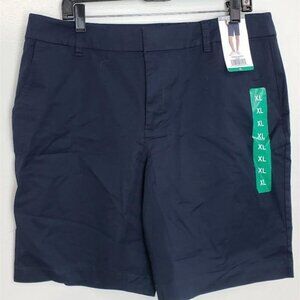 Matty M Womens XL Navy Blue Casual Chino Shorts Lightweight Stretch NWT